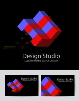 Abstract isometric logotype vector