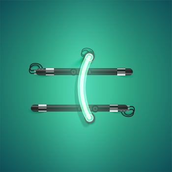 High detailed neon character from a set, vector illustration