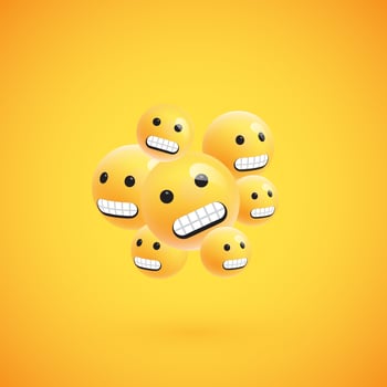 Group of high detailed yellow emoticons, vector illustration