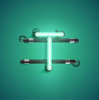 High detailed neon character from a set, vector illustration