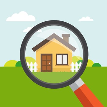 House with magnifying glass vector