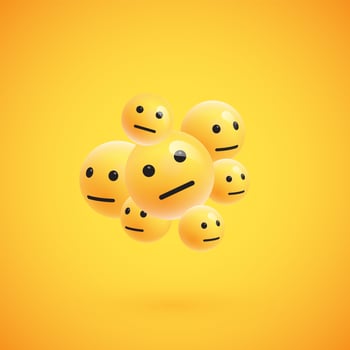 Group of high detailed yellow emoticons, vector illustration