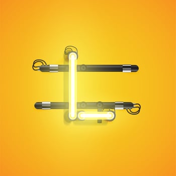 High detailed neon character from a set, vector illustration