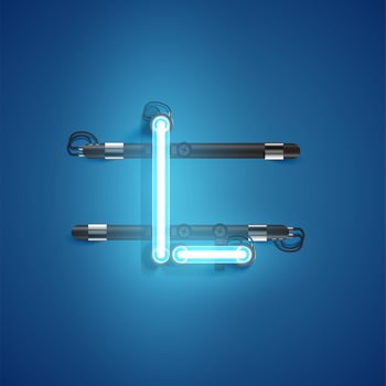 High detailed neon character from a set, vector illustration