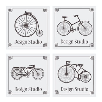 Retro vintage bicycle pattern vector