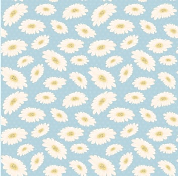 seamless vintage pattern hand drawn white daisy flower vector