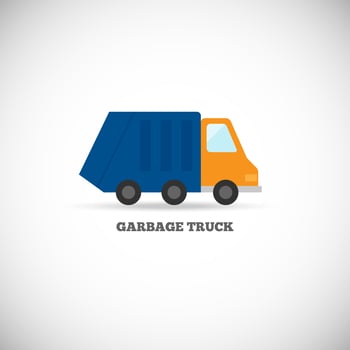 Garbage truck isolated vector
