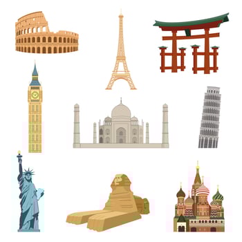 World famous landmarks vector