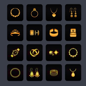 Jewelry icon black vector