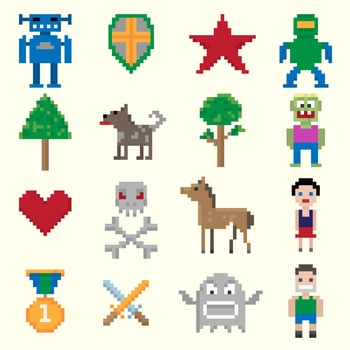 Game pixel characters vector