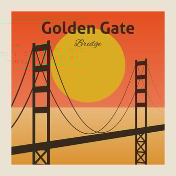 Golden gate bridge poster vector