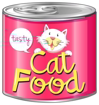 Cat food with pink label vector