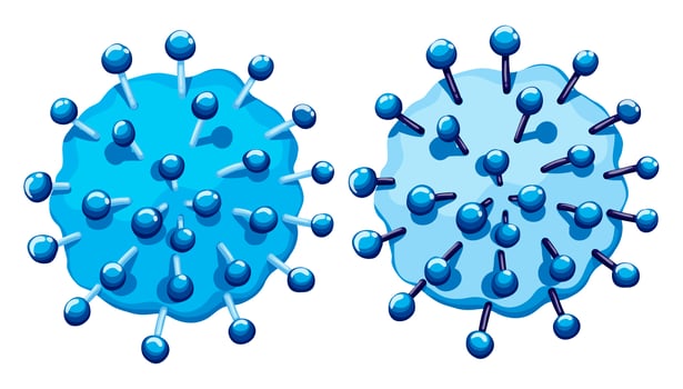 Round virus in detail vector