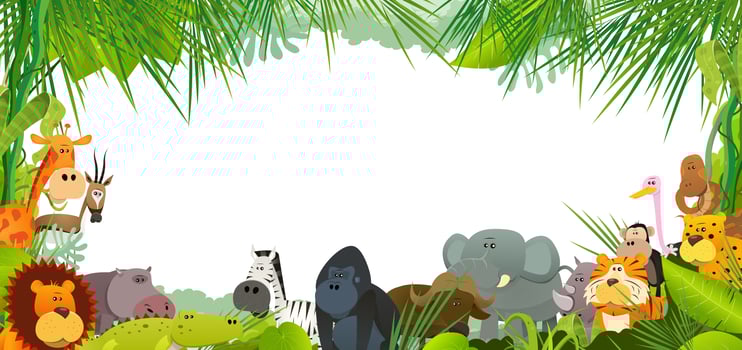 Postcard With Wild African Animals vector