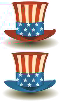 Uncle Sam's Top Hat For American Holidays vector