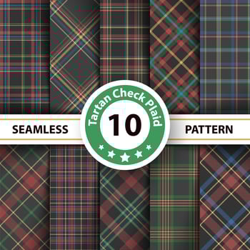 Classic tartan, Merry Christmas seamless patterns. vector