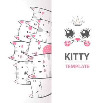 Cute, cool, pretty, funny, crazy, beautiful cat, kitty vector