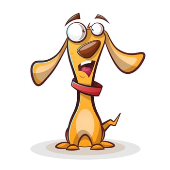 Funny, cute dog cartoon. vector