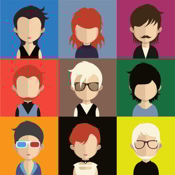 Set of colorful avatars of characters vector