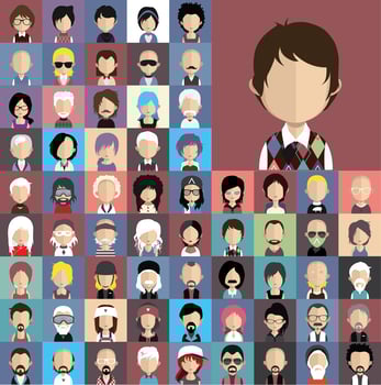 Avatar collection of various male and female characters vector