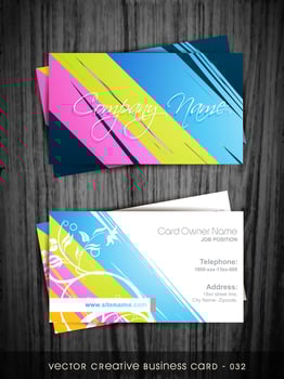 colorful business card vector