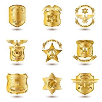 Police Badges Gold vector