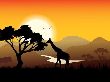 African Landscape Poster vector