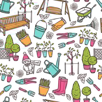 Gardening Seamless Pattern vector