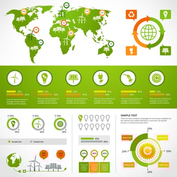 Energy infographics layout template vector