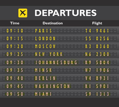 Airport board print vector