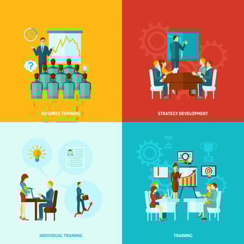 Business Training Flat vector