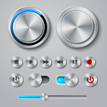 Metal Interface Buttons Collection vector