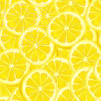 Sliced lemon seamless background vector