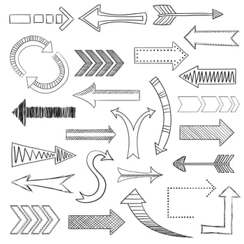 Arrows icons set sketch vector