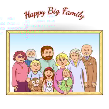 Happy family framed portrait  vector