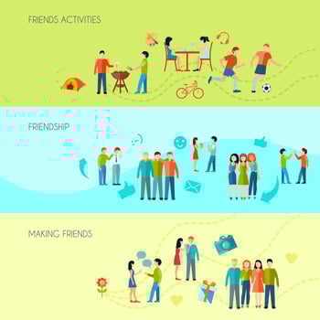  Friendship Banners Set vector