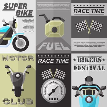 Vintage Rider Poster Set vector