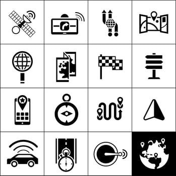 Navigation Icons Black vector