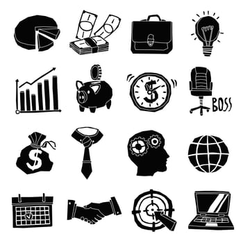 Business Icons Black And White Set vector