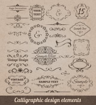 Calligraphic Design Elements vector