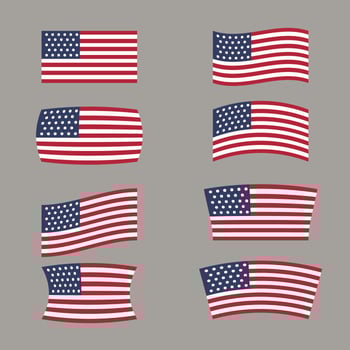 American Flags Shapes vector