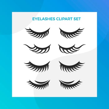Flat Eyelashes Collection vector