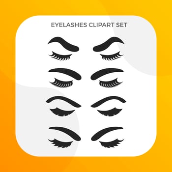 Flat Eyelashes Collection vector