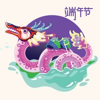 Cute Chinese Rice Dumplings on Dragon Boat Festival Illustration vector