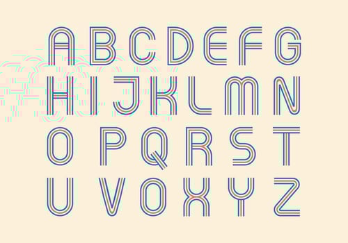 Retro Alphabet Vector