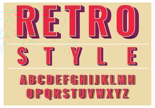 Retro Alphabet vector