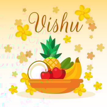 Vishu Flower Card Vector