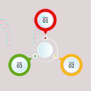 Infographic template of circle connection for use in workflow diagram poster vector
