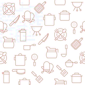 kitchen utensil such as coffee pot, pot, gloves, saucepan  vector
