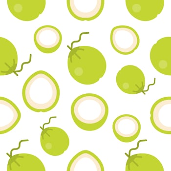 coconut flat design seamless pattern for wallpaper or wrapping paper vector